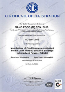 ISO 9001 2015 Nano Food